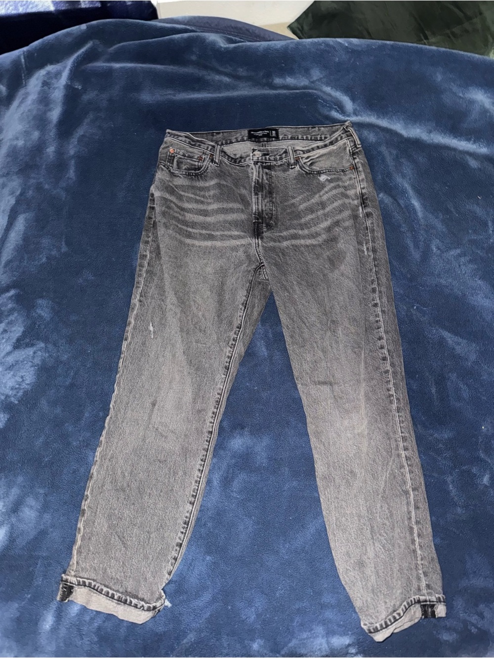 Abercrombie & Fitch Men's Washed Gray Slim-Straight Jeans